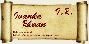 Ivanka Rkman vizit kartica